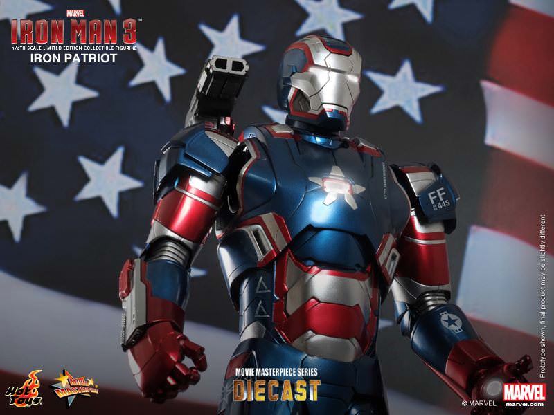 Hot Toys Iron Man 3 MMS195D01 Iron Patriot 1/6th Scale Limited Edition Collectible Figure