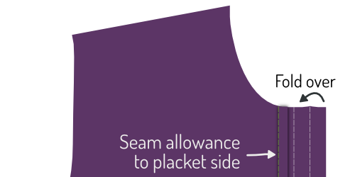 Fold the button placket