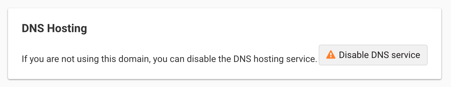 Disable DNS hosting