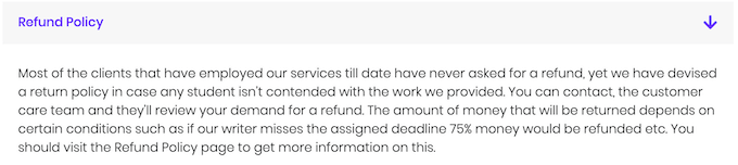7dollaressay.com doesn't have a clear refund policy