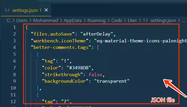How to Open settings.json in VSCode?