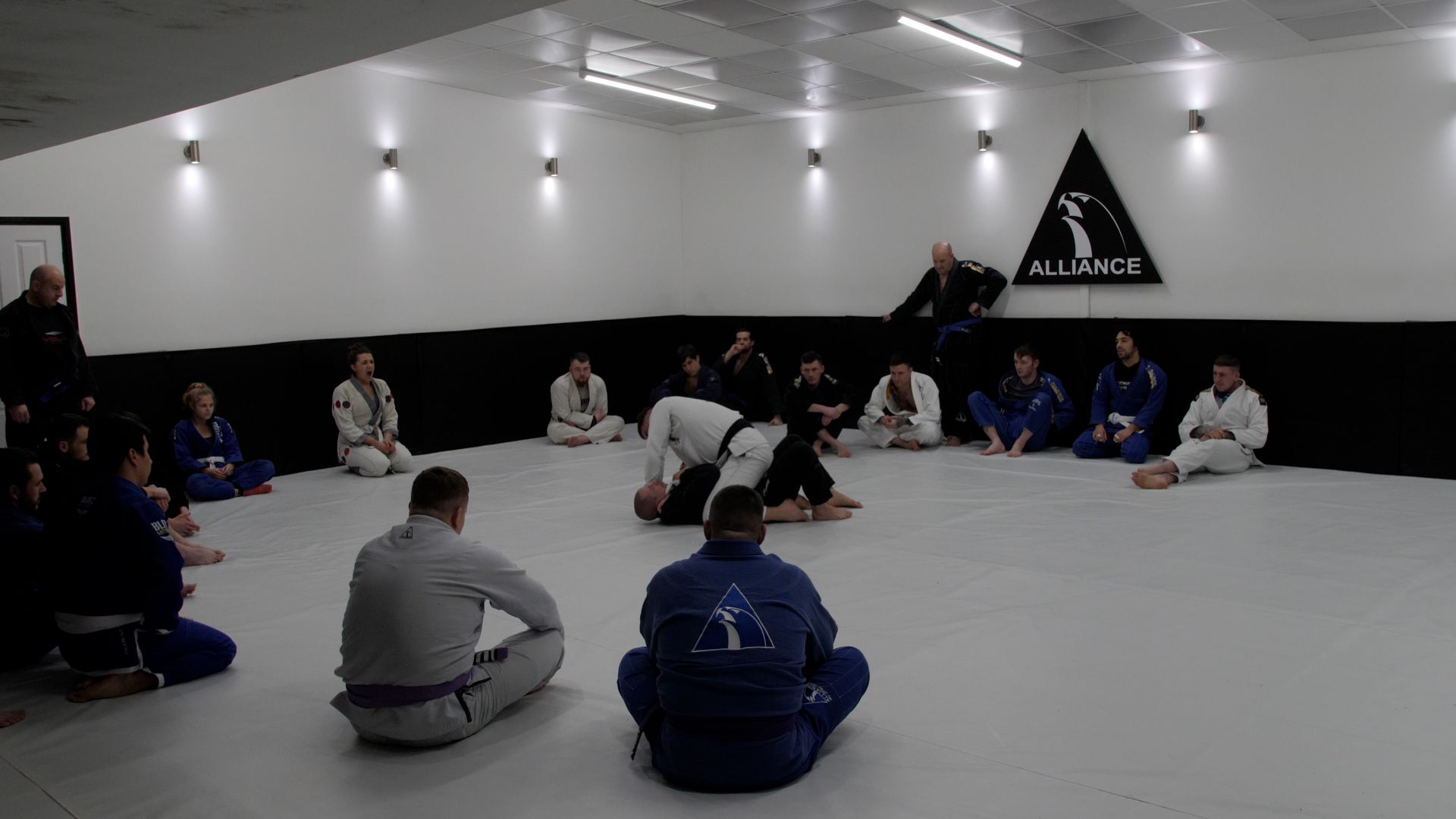 Alliance Newcastle Jiu Jitsu gym - inside the gym with some of its members