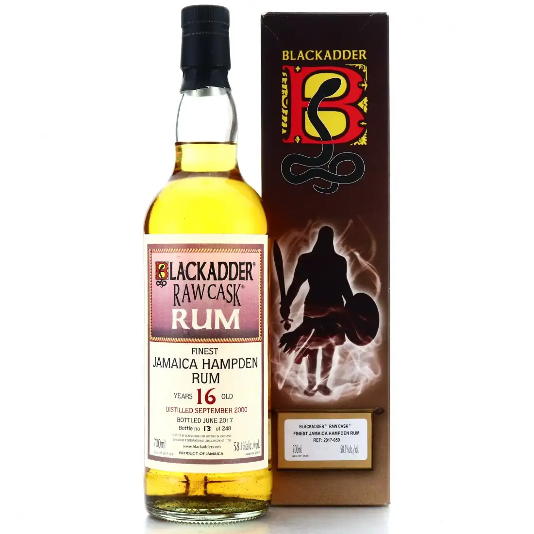 Image of the front of the bottle of the rum Raw Cask