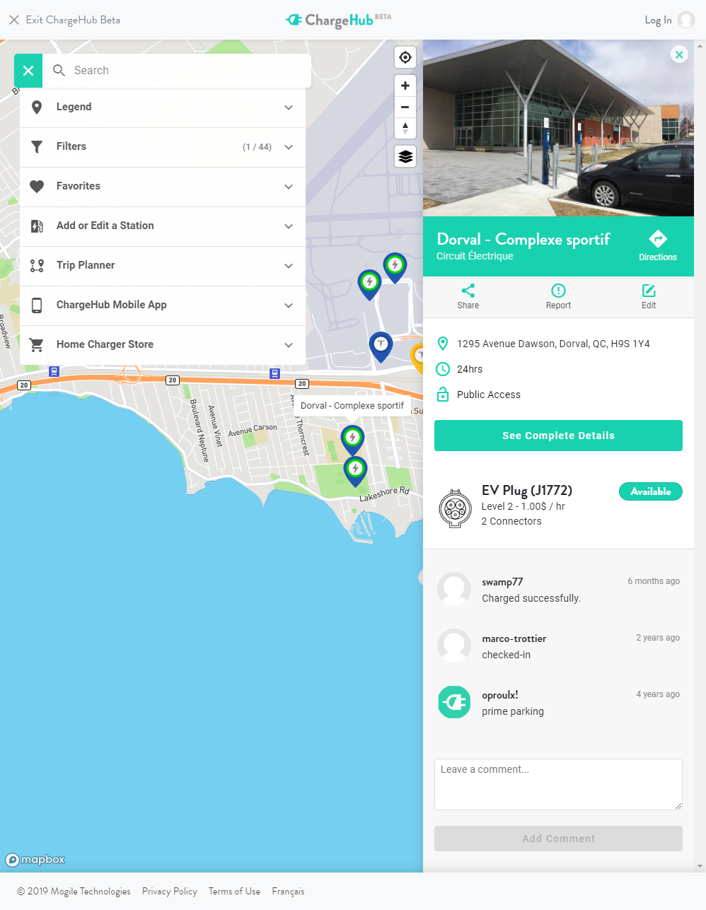 ChargeHub Beta Website Screenshot