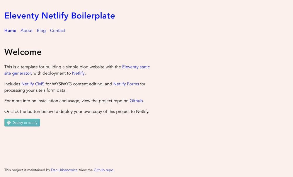 Screenshot of a page created with 