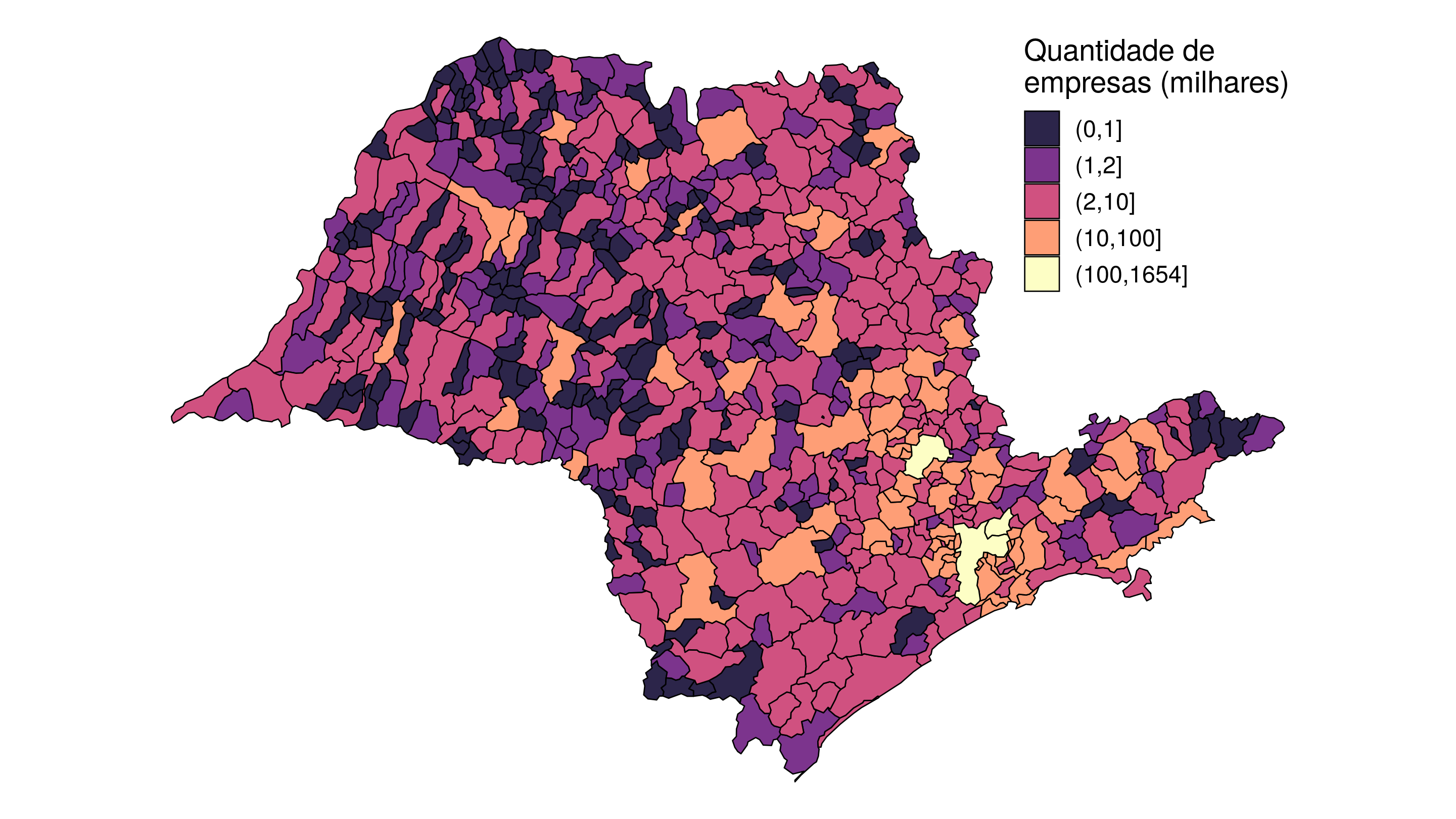 Mapa dos municípios de origem.