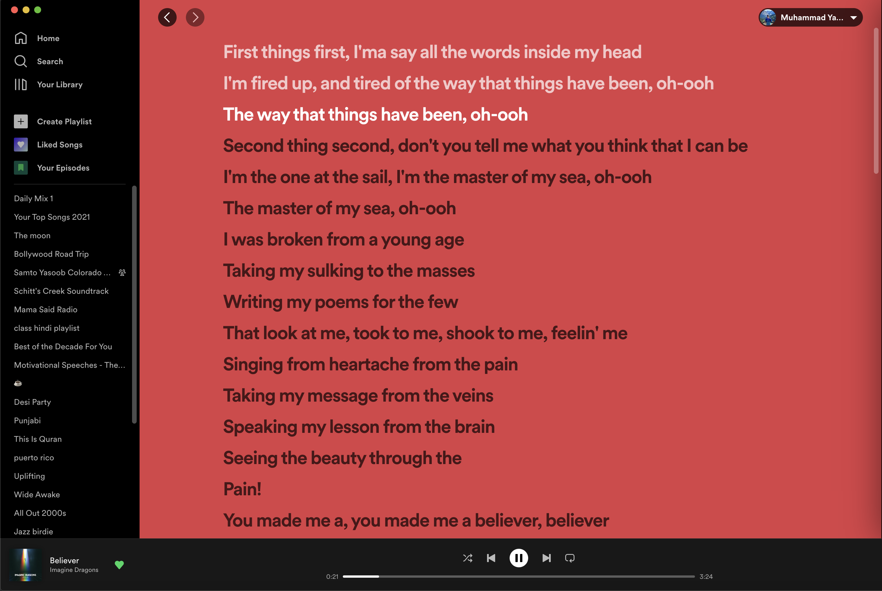 Project Writeup Display Spotify lyrics on external display Yasoob