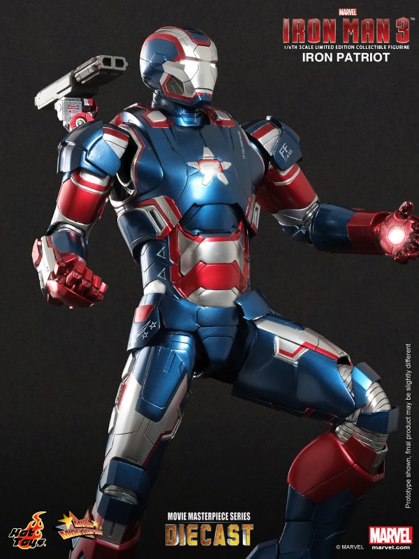 Hot Toys Iron Man 3 MMS195D01 Iron Patriot 1/6th Scale Limited Edition Collectible Figure