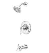 image Pfister Courant Single-Handle 1-Spray Tub and Shower Faucet with White Ceramic Lever Handle in Polished Chro