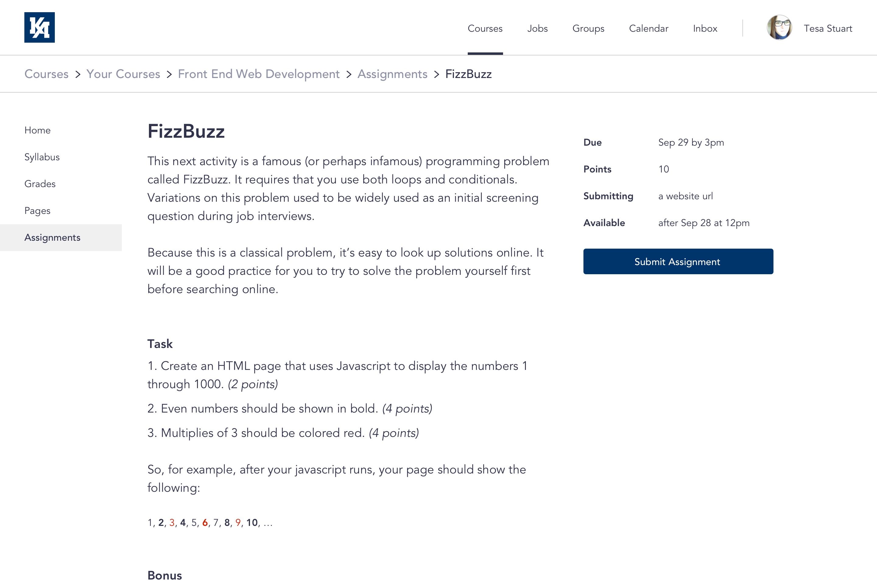 Screenshot of Kenzie Online webapp user admin dashboard