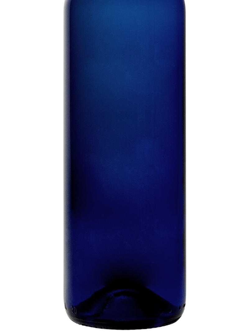 Blank blue wine bottle for custom etching