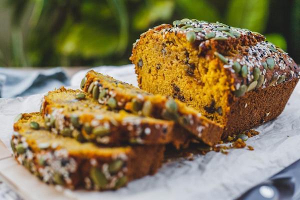 pumpkin tahini date and nut bread