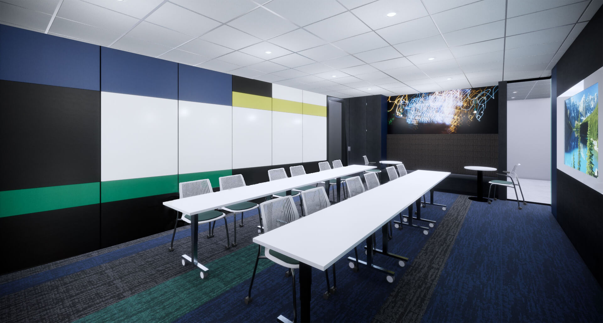 Digital rendering of component-based interior space