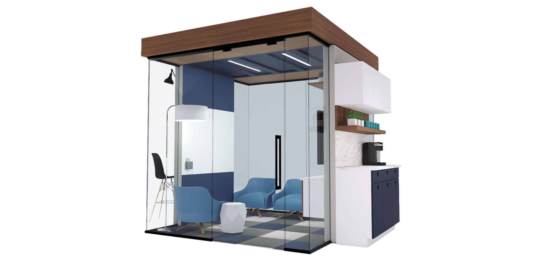 Digital rendering of component-based interior space