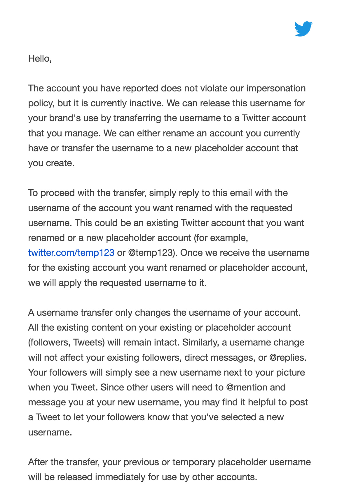 How We Bought userlist.com & Rebranded as Userlist: Screenshot of Twitter team's response to our query