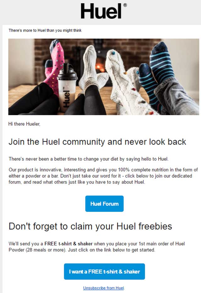 Huel email marketing campaign