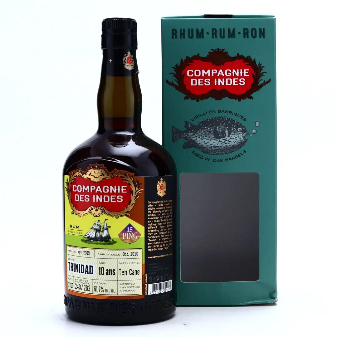 Image of the front of the bottle of the rum Trinidad (Ping 15)