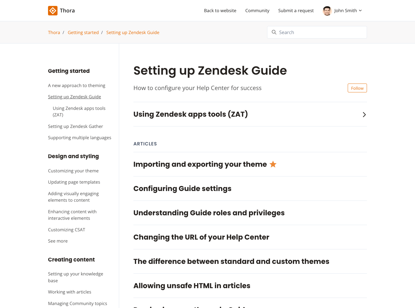 Thora Zendesk Guide theme - Screenshot 3
