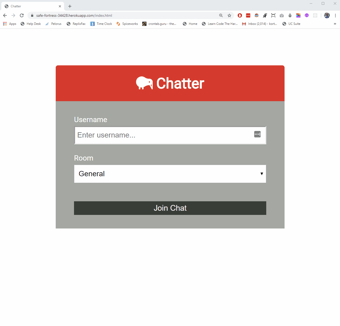 Chatter App Demo GIF