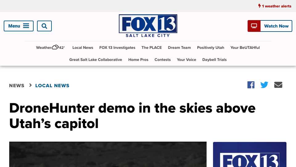 DroneHunter demo in the skies above Utah's capitol