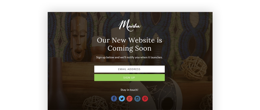 Coming Soon Page