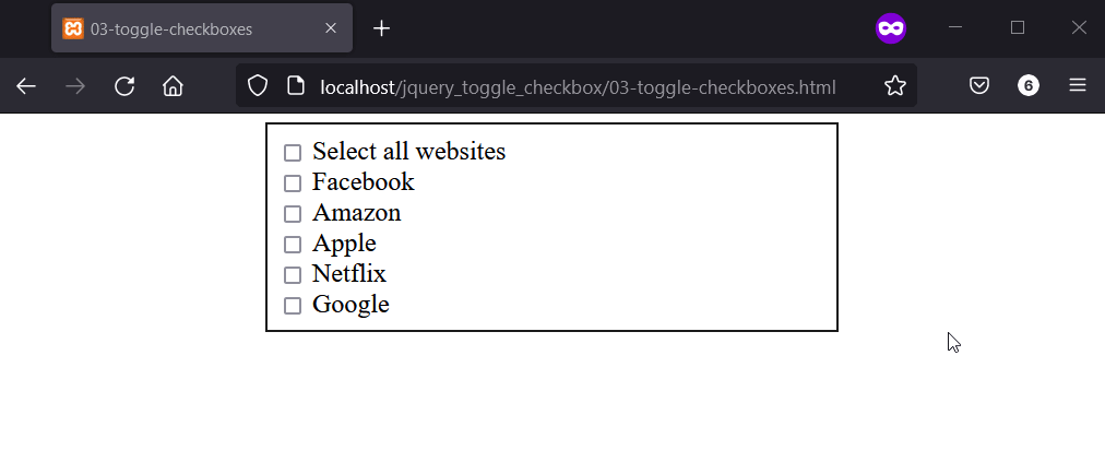Select all checkboxes using the trigger() method in jQuery