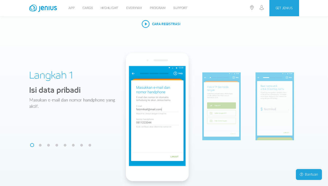 Langkah membuat akun Jenius