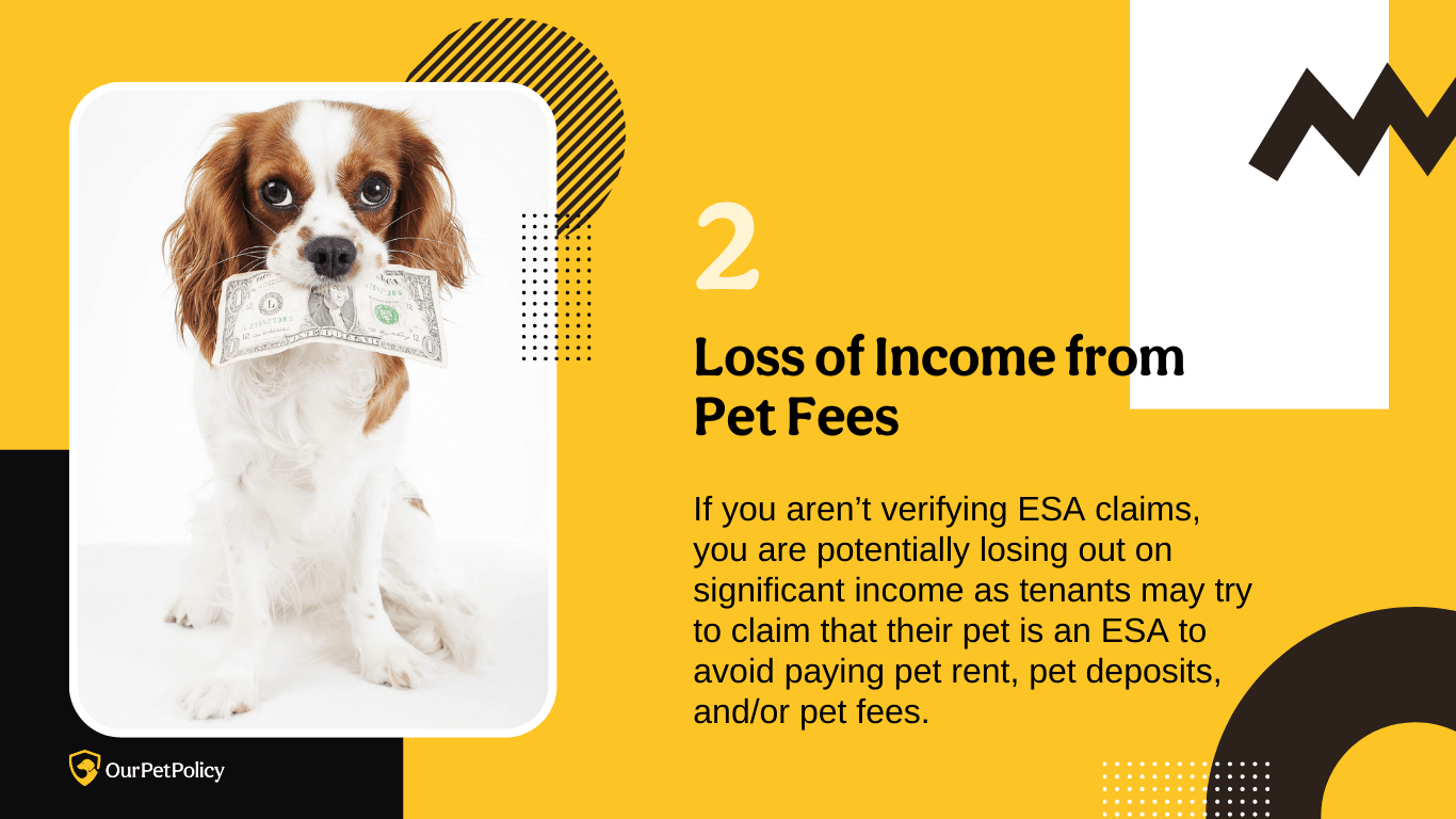 Loss of income from pet fees