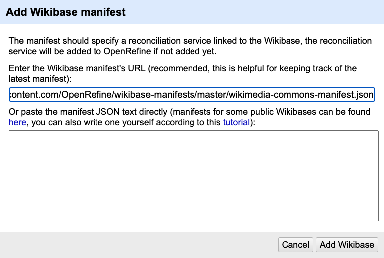 Adding a Wikibase manifest.