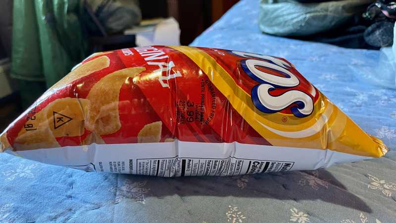 An inflated bag of Fritos