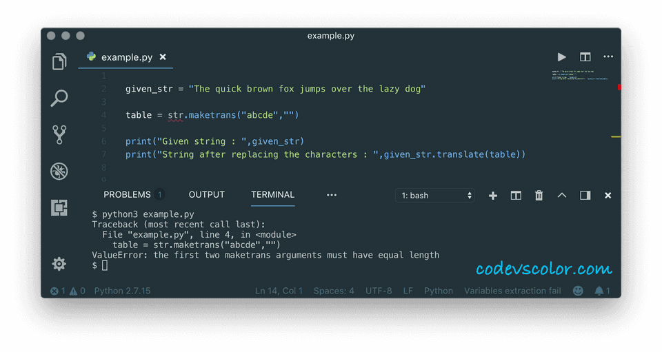Python translate method - CodeVsColor
