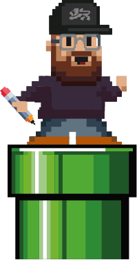 A pixel graphic of Peter