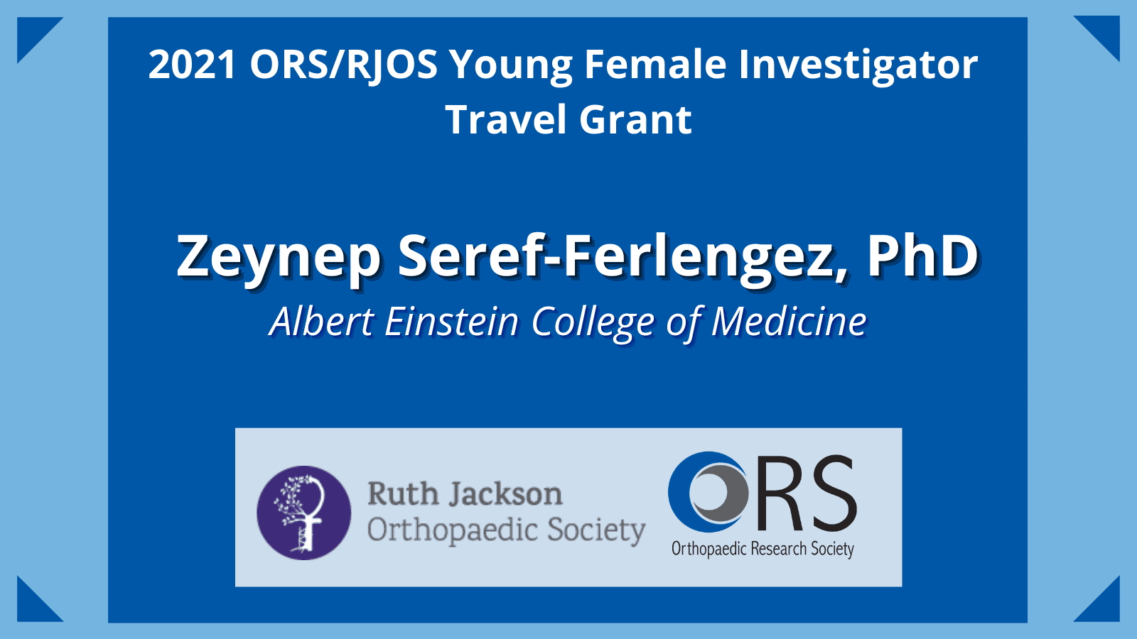Dr. Seref-Ferlengez awarded Young Female Investigator Travel Grant