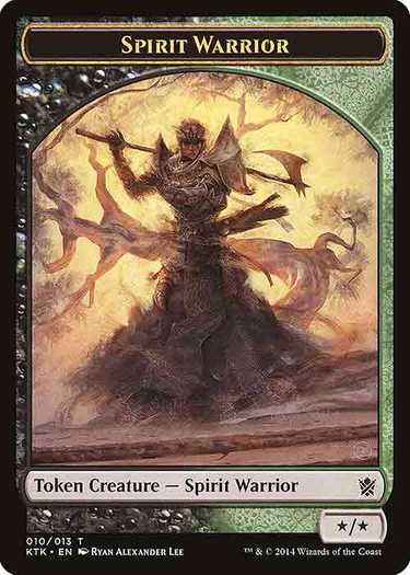 Black Green Spirit Warrior Creature Token | MTG.onl Tokens