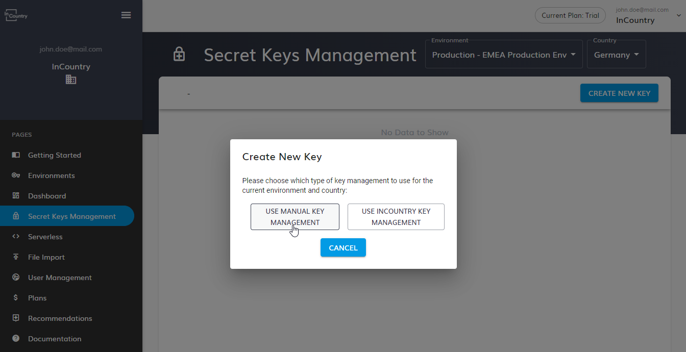 Use Manual Key Management