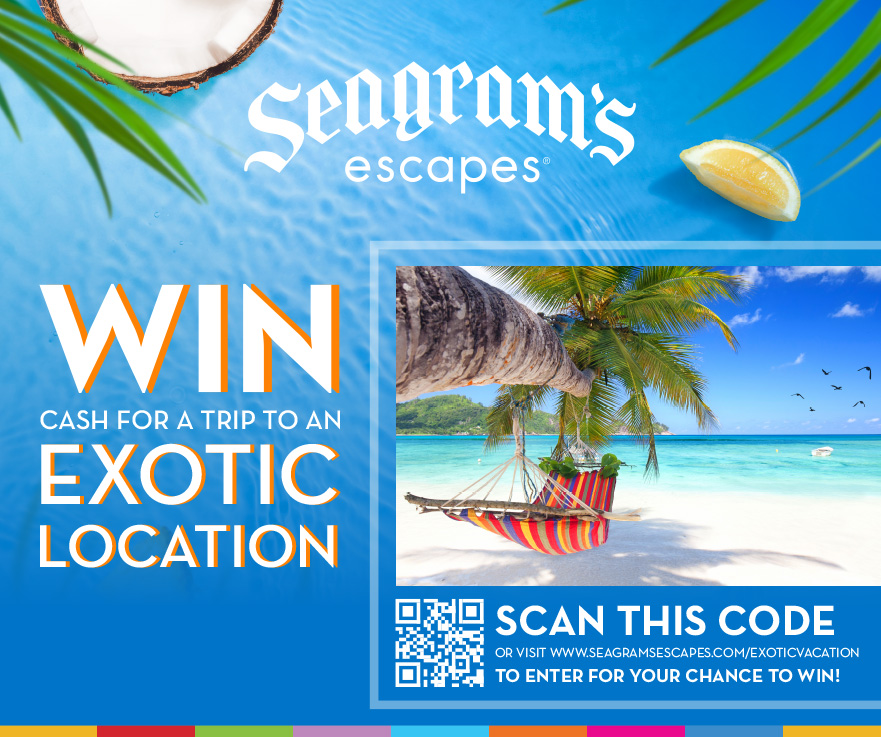 Win an exotic vacation funded by Seagrams Escapes