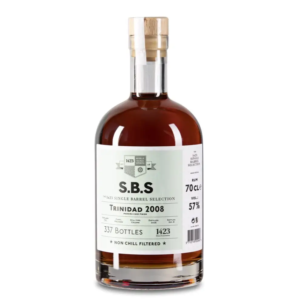 Image of the front of the bottle of the rum S.B.S Trinidad