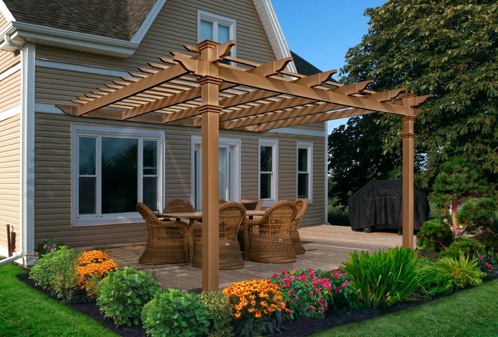 Backyard Vinyl Pergola Kits delivered throughout Canada and USA