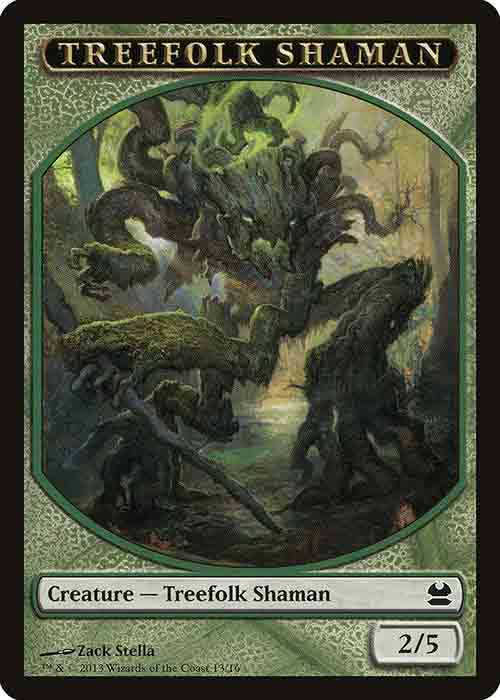 2/5 Green Treefolk Shaman Creature Token | MTG.onl Tokens