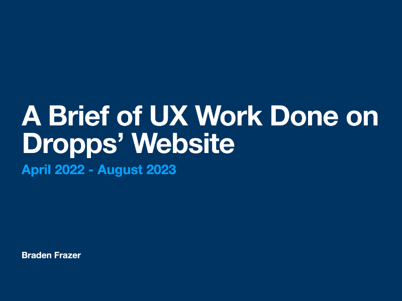 Dropps UX Brief