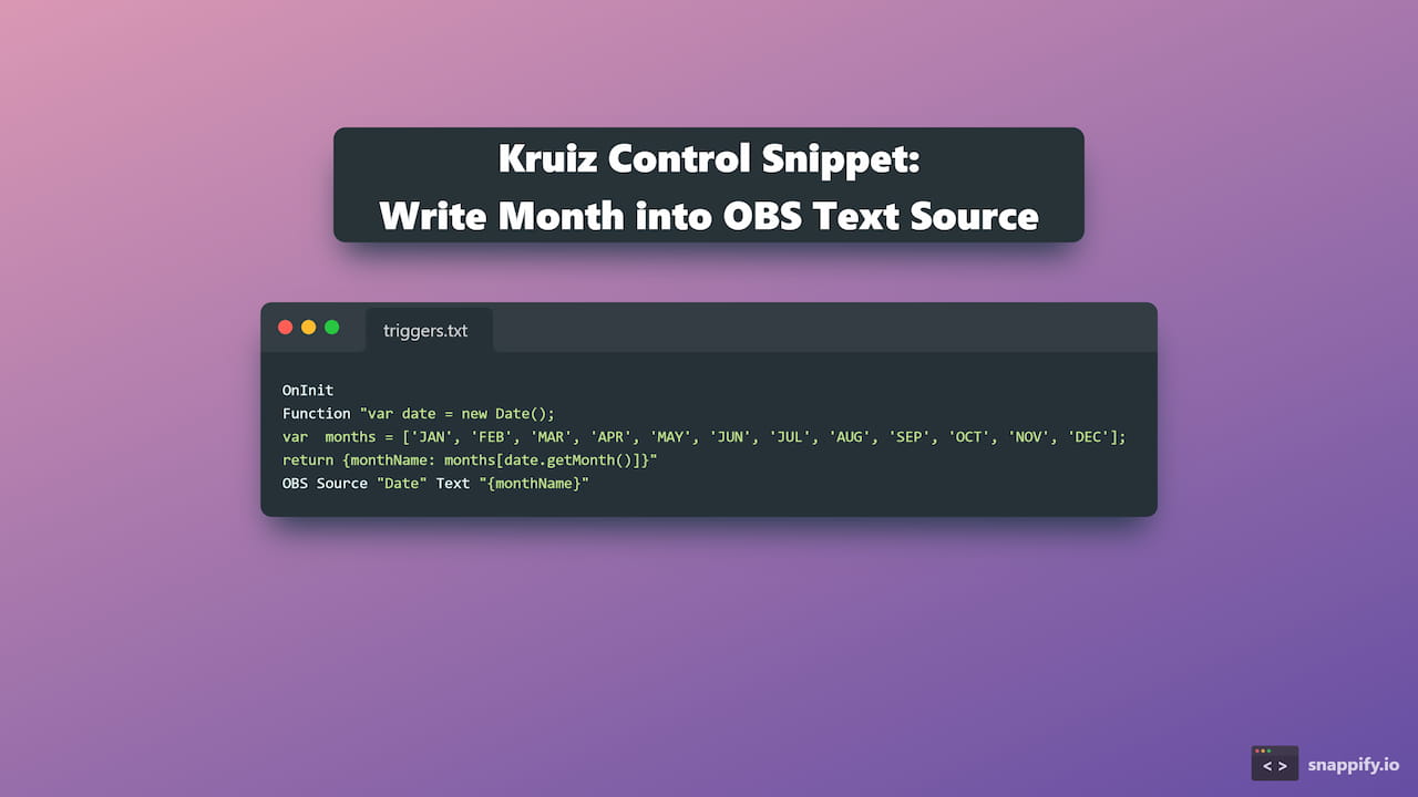 Mockup of month code for Kruiz Control.