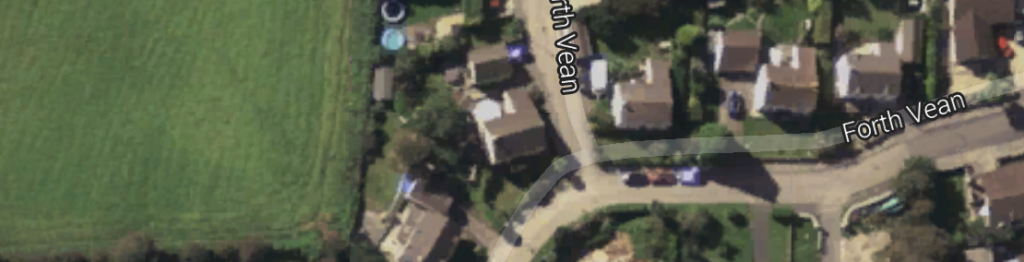 A satellite image of Forth Vean, the street where I grew up.