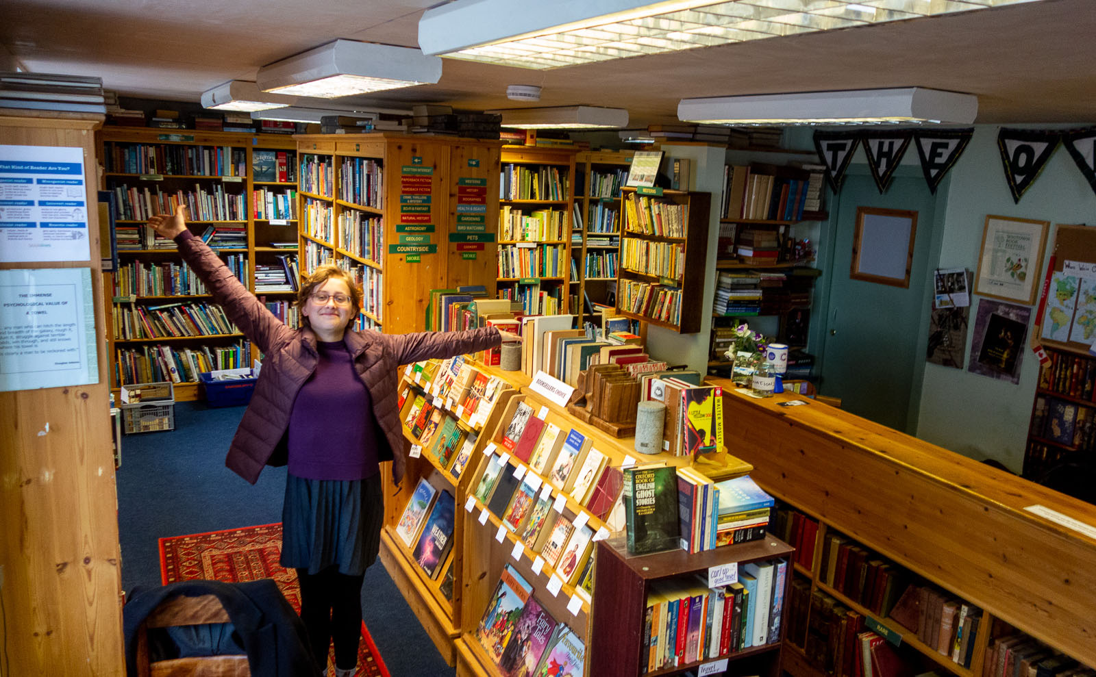 tillie walden standing in the open book bookshop