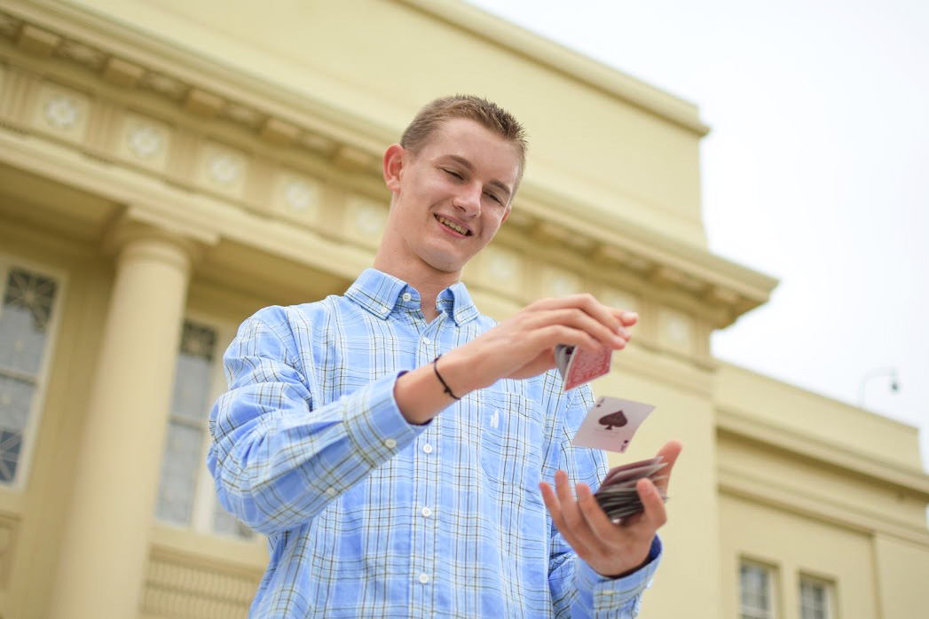 Tyler with cards