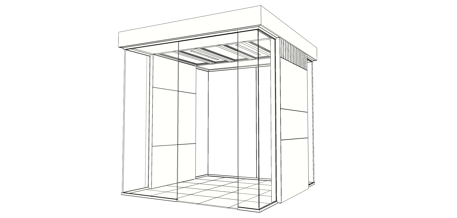Digital rendering of component-based interior space