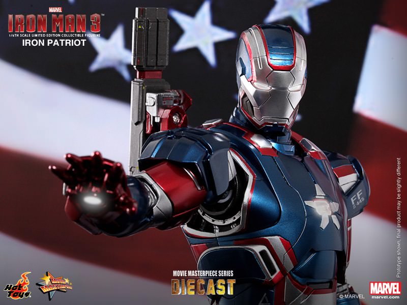 Hot Toys Iron Man 3 MMS195D01 Iron Patriot 1/6th Scale Limited Edition Collectible Figure