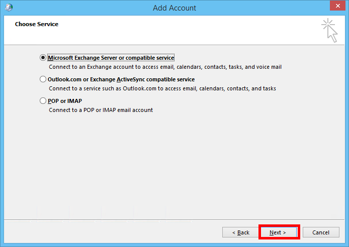 Manually Configure Outlook 2013 For Email Hosted On Exchange 2013