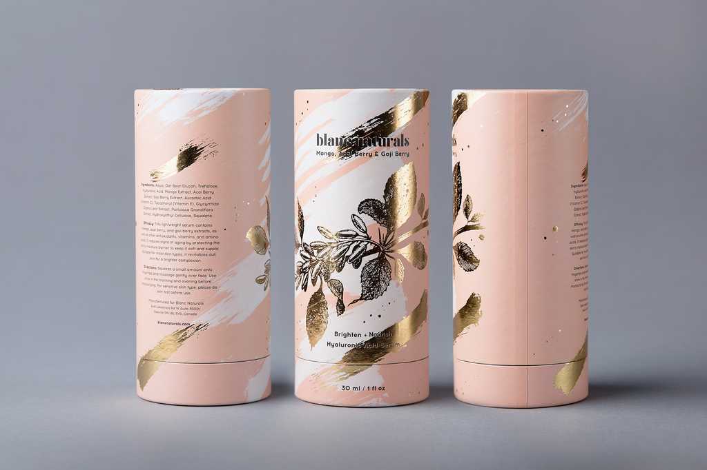 Golden skincare product packaging