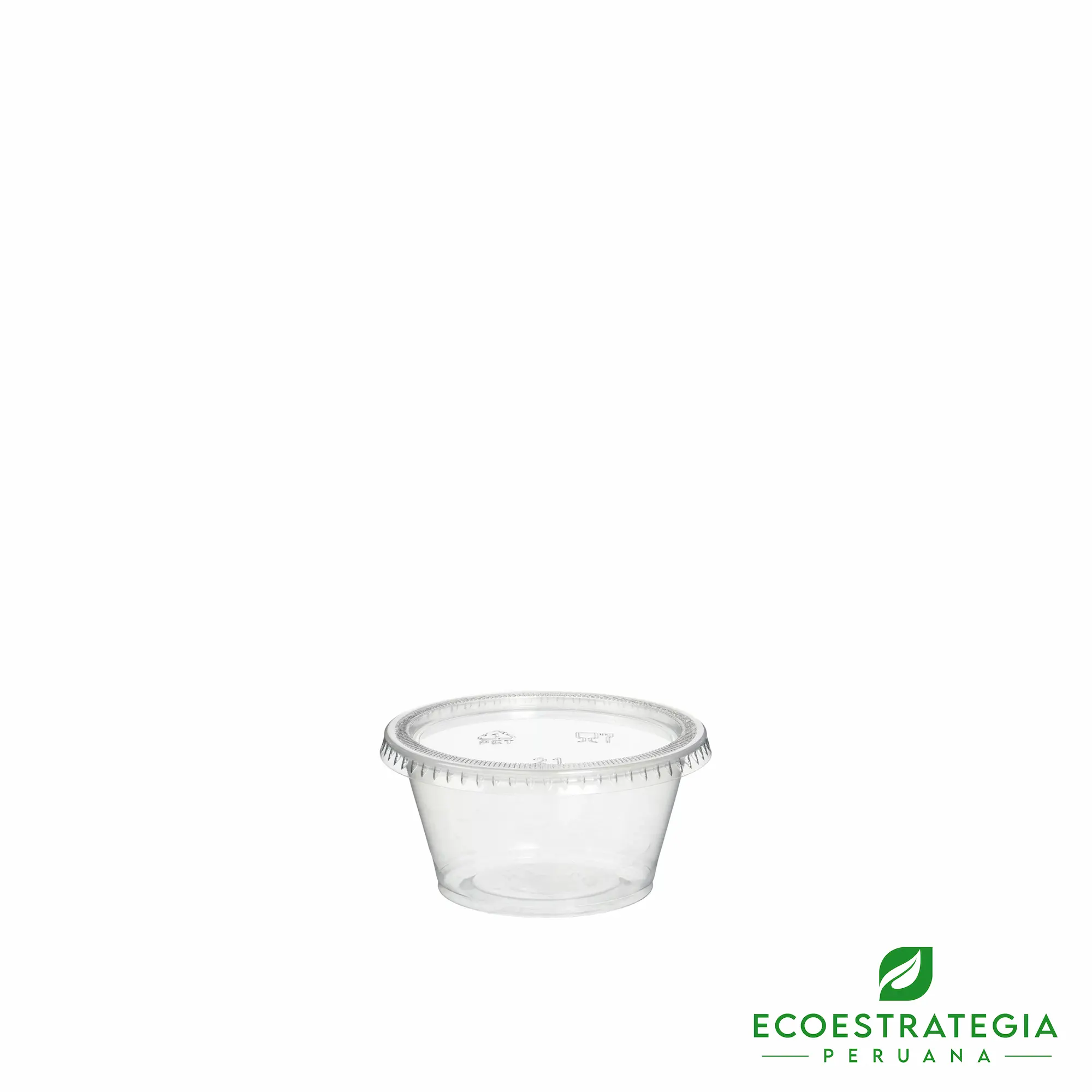 Este salsero de 2 oz es un producto de materiales descartables, hecho a base de pet virgen. Cotiza envases, empaques y pirotines biodegradables para comidas