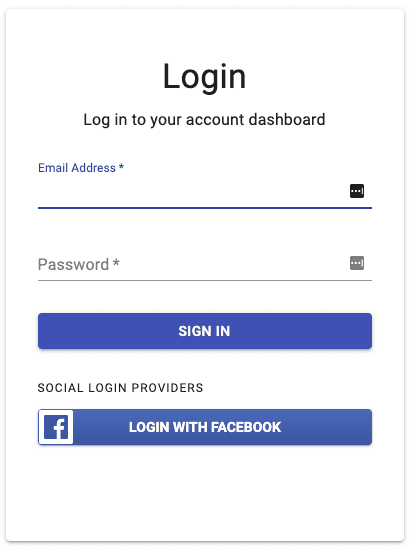 Facebook Auth Login Button Facebook Auth Login Button